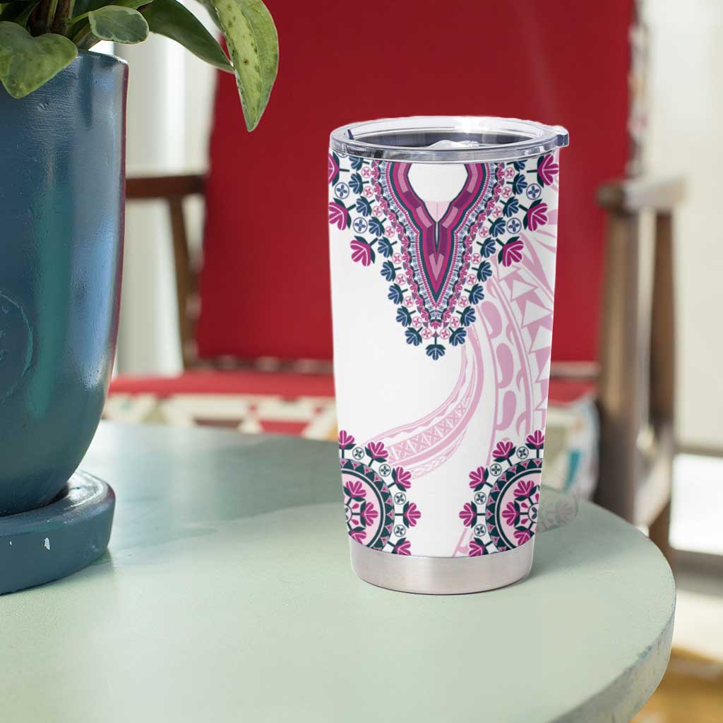 Africa Dashiki Tumbler Cup With Polynesian Pattern Pink Version LT05 - Polynesian Pride