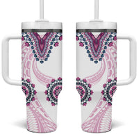 Africa Dashiki Tumbler With Handle With Polynesian Pattern Pink Version LT05 One Size: 40 oz Pink - Polynesian Pride