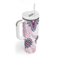 Africa Dashiki Tumbler With Handle With Polynesian Pattern Pink Version LT05 - Polynesian Pride