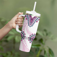 Africa Dashiki Tumbler With Handle With Polynesian Pattern Pink Version LT05 - Polynesian Pride