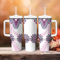 Africa Dashiki Tumbler With Handle With Polynesian Pattern Pink Version LT05 - Polynesian Pride