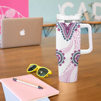 Africa Dashiki Tumbler With Handle With Polynesian Pattern Pink Version LT05 - Polynesian Pride