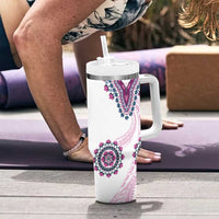 Africa Dashiki Tumbler With Handle With Polynesian Pattern Pink Version LT05 - Polynesian Pride
