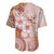 Tonga Ngatu Pattern With Light Tabasco Hibiscus Baseball Jersey Oil Painting Style LT05 - Polynesian Pride