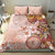 Tonga Ngatu Pattern With Light Tabasco Hibiscus Bedding Set Oil Painting Style