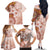 Tonga Ngatu Pattern With Light Tabasco Hibiscus Family Matching Off Shoulder Long Sleeve Dress and Hawaiian Shirt Oil Painting Style LT05 - Polynesian Pride