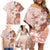 Tonga Ngatu Pattern With Light Tabasco Hibiscus Family Matching Off Shoulder Short Dress and Hawaiian Shirt Oil Painting Style LT05 - Polynesian Pride