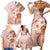 Tonga Ngatu Pattern With Light Tabasco Hibiscus Family Matching Short Sleeve Bodycon Dress and Hawaiian Shirt Oil Painting Style LT05 - Polynesian Pride