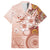 Tonga Ngatu Pattern With Light Tabasco Hibiscus Family Matching Short Sleeve Bodycon Dress and Hawaiian Shirt Oil Painting Style LT05 Dad's Shirt - Short Sleeve Light Tabasco - Polynesian Pride