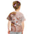 Tonga Ngatu Pattern With Light Tabasco Hibiscus Kid T Shirt Oil Painting Style LT05 - Polynesian Pride