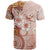 Tonga Ngatu Pattern With Light Tabasco Hibiscus T Shirt Oil Painting Style LT05 - Polynesian Pride