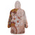 Tonga Ngatu Pattern With Light Tabasco Hibiscus Wearable Blanket Hoodie Oil Painting Style LT05 - Polynesian Pride