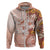 Tonga Ngatu Pattern With Light Tabasco Hibiscus Zip Hoodie Oil Painting Style LT05 Zip Hoodie Light Tabasco - Polynesian Pride