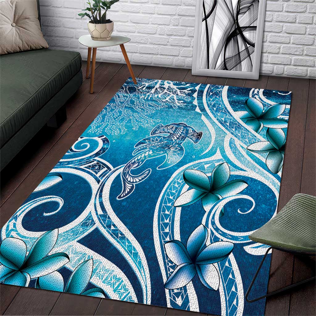 Polynesia World Ocean Day Area Rug Ocean Style LT05 Blue - Polynesian Pride