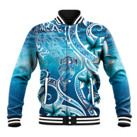 Polynesia World Ocean Day Baseball Jacket Ocean Style LT05 Unisex Blue - Polynesian Pride