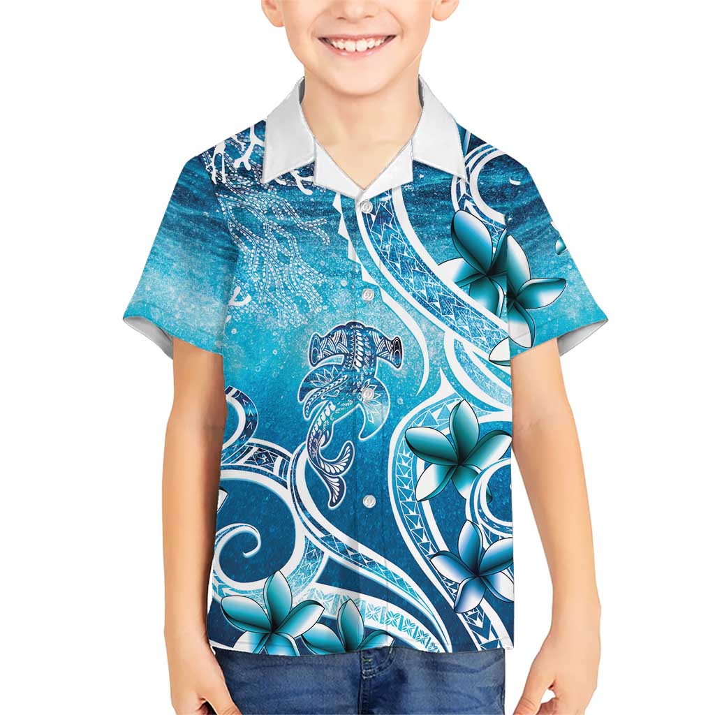 Polynesia World Ocean Day Kid Hawaiian Shirt Ocean Style LT05 Kid Blue - Polynesian Pride