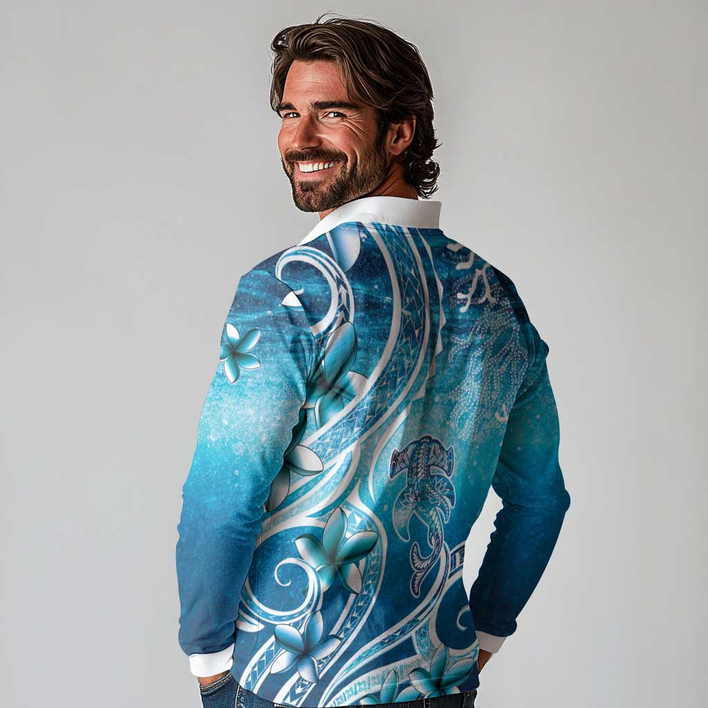 Polynesia World Ocean Day Long Sleeve Polo Shirt Ocean Style LT05 - Polynesian Pride