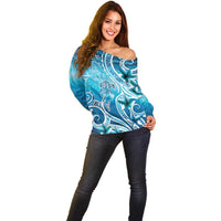 Polynesia World Ocean Day Off Shoulder Sweater Ocean Style LT05 - Polynesian Pride