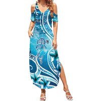 Polynesia World Ocean Day Summer Maxi Dress Ocean Style LT05 Women Blue - Polynesian Pride