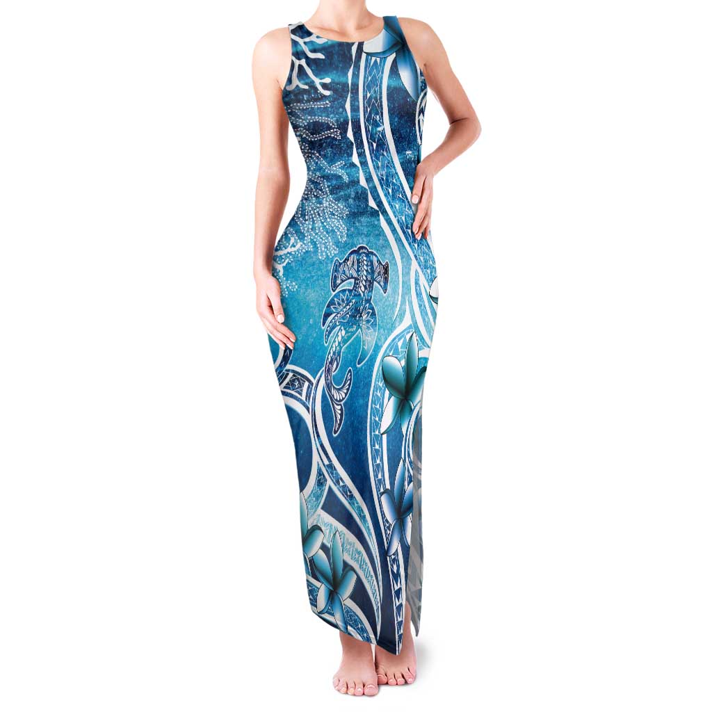Polynesia World Ocean Day Tank Maxi Dress Ocean Style LT05 Women Blue - Polynesian Pride