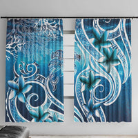 Polynesia World Ocean Day Window Curtain Ocean Style LT05 With Hooks Blue - Polynesian Pride