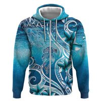 Polynesia World Ocean Day Zip Hoodie Ocean Style LT05 Zip Hoodie Blue - Polynesian Pride