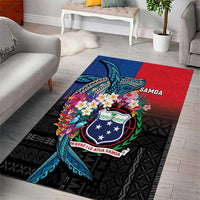 Samoa Area Rug Humpback Whale Siapo Pattern LT05 - Polynesian Pride