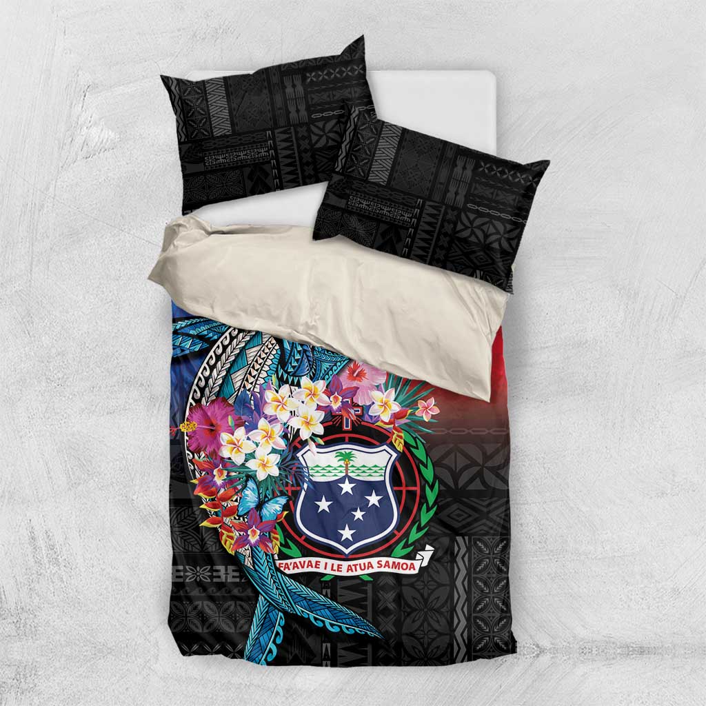Samoa Bedding Set Humpback Whale Siapo Pattern LT05 US Twin 172cm x 218cm Blue - Polynesian Pride