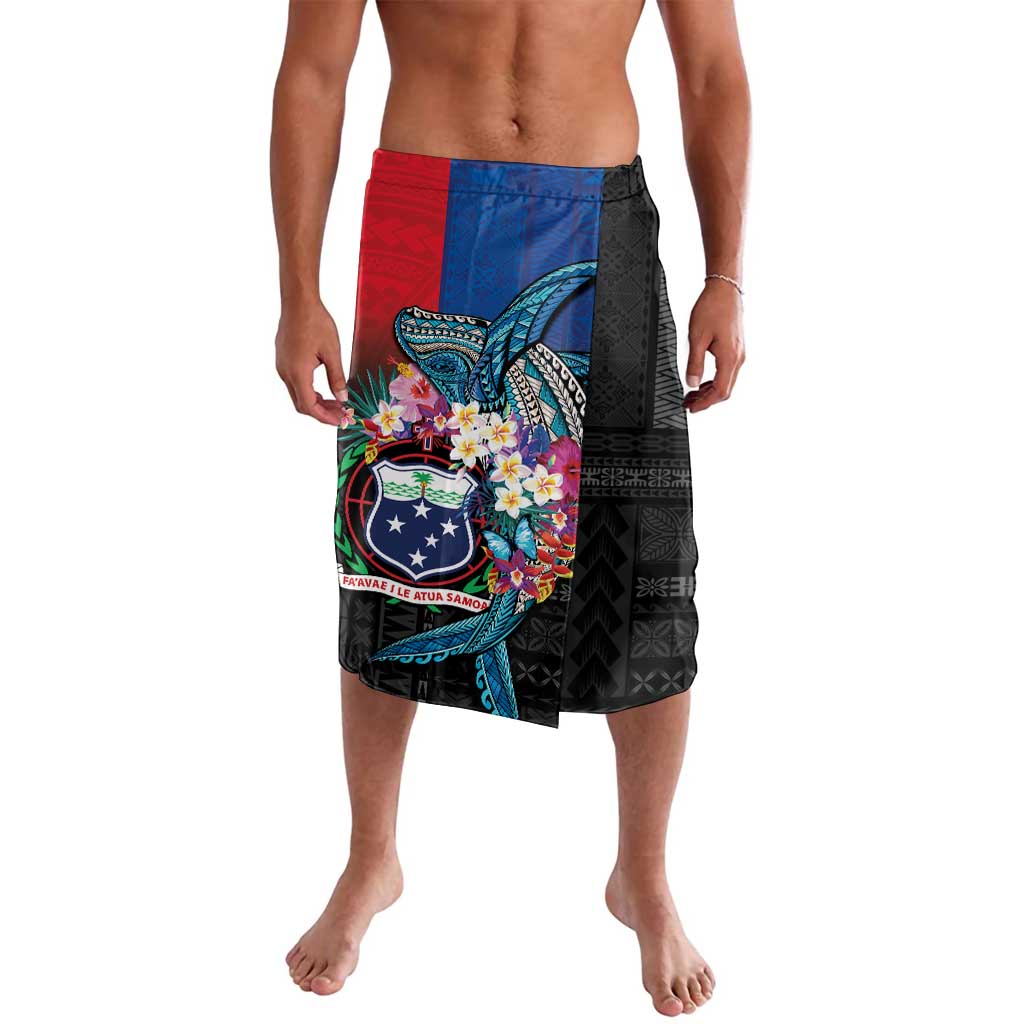 Samoa Lavalava Humpback Whale Siapo Pattern LT05 Blue - Polynesian Pride