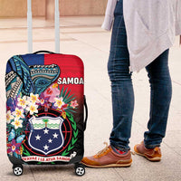Samoa Luggage Cover Humpback Whale Siapo Pattern LT05 Blue - Polynesian Pride
