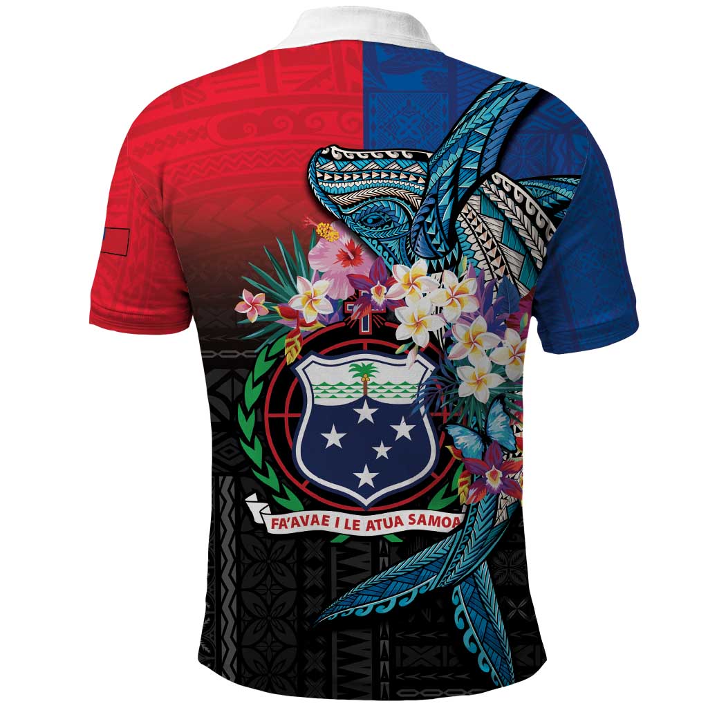 Samoa Polo Shirt Humpback Whale Siapo Pattern LT05 - Polynesian Pride