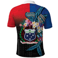 Samoa Polo Shirt Humpback Whale Siapo Pattern LT05 - Polynesian Pride