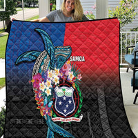 Samoa Quilt Humpback Whale Siapo Pattern LT05 Blue - Polynesian Pride