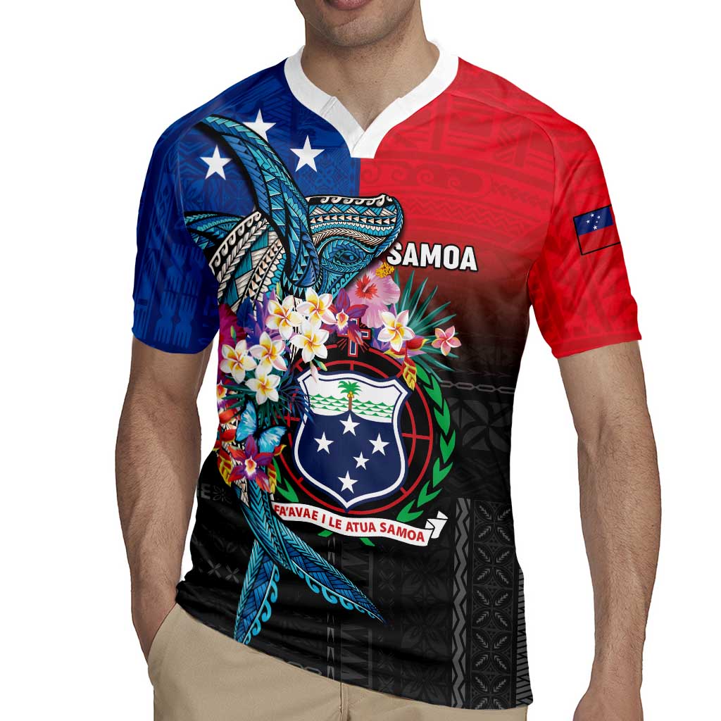 Samoa Rugby Jersey Humpback Whale Siapo Pattern LT05 - Polynesian Pride