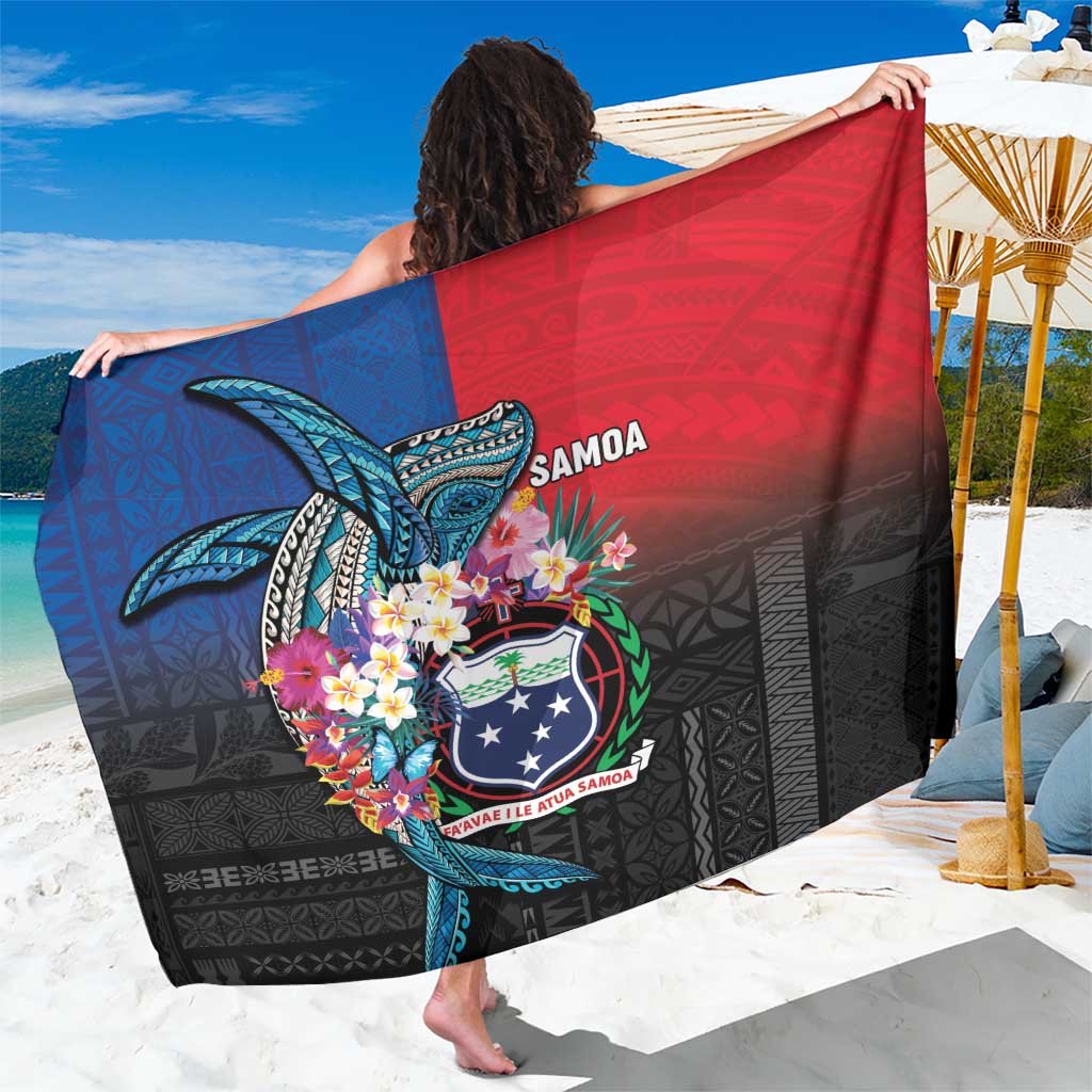 Samoa Sarong Humpback Whale Siapo Pattern LT05 One Size 44 x 66 inches Blue - Polynesian Pride
