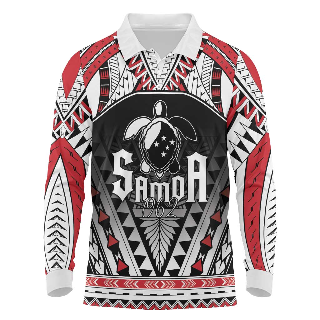 Samoa Independence Day Long Sleeve Polo Shirt Proud To Be Samoan LT05 Black - Polynesian Pride