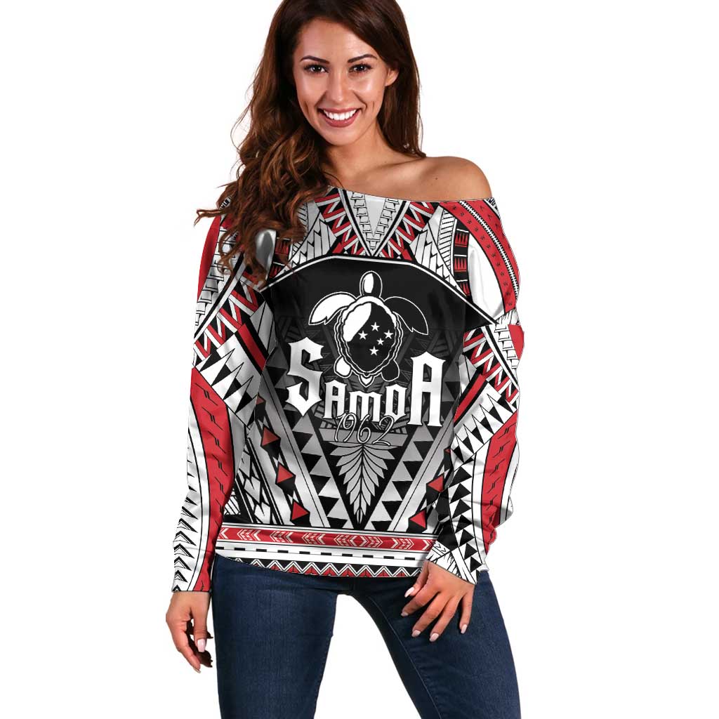 Samoa Independence Day Off Shoulder Sweater Proud To Be Samoan LT05 Women Black - Polynesian Pride