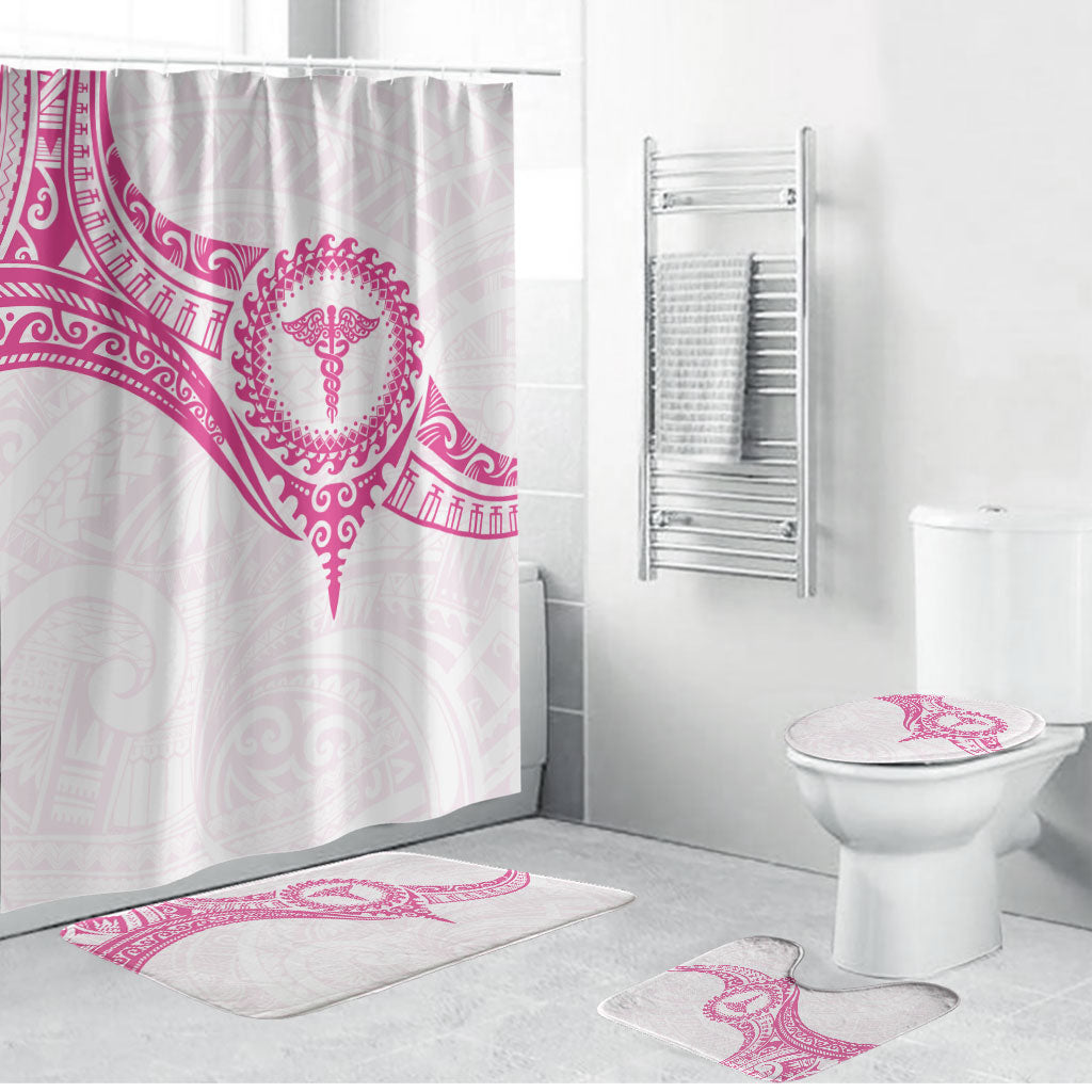 New Zealand Aotearoa Bathroom Set Nurse Tribal Pink Version LT05 Bathroom Set (4 pcs) Pink - Polynesian Pride
