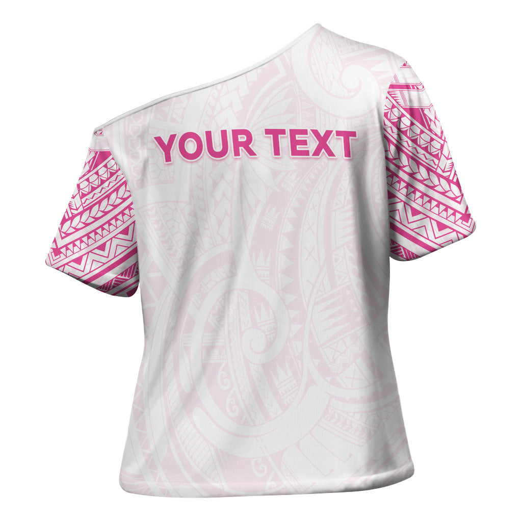 Personalised New Zealand Aotearoa Cross Shoulder Shirt Nurse Tribal Pink Version LT05 - Polynesian Pride
