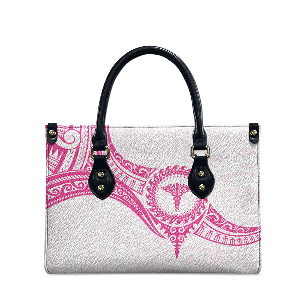 New Zealand Aotearoa Leather Bag Nurse Tribal Pink Version LT05 - Polynesian Pride