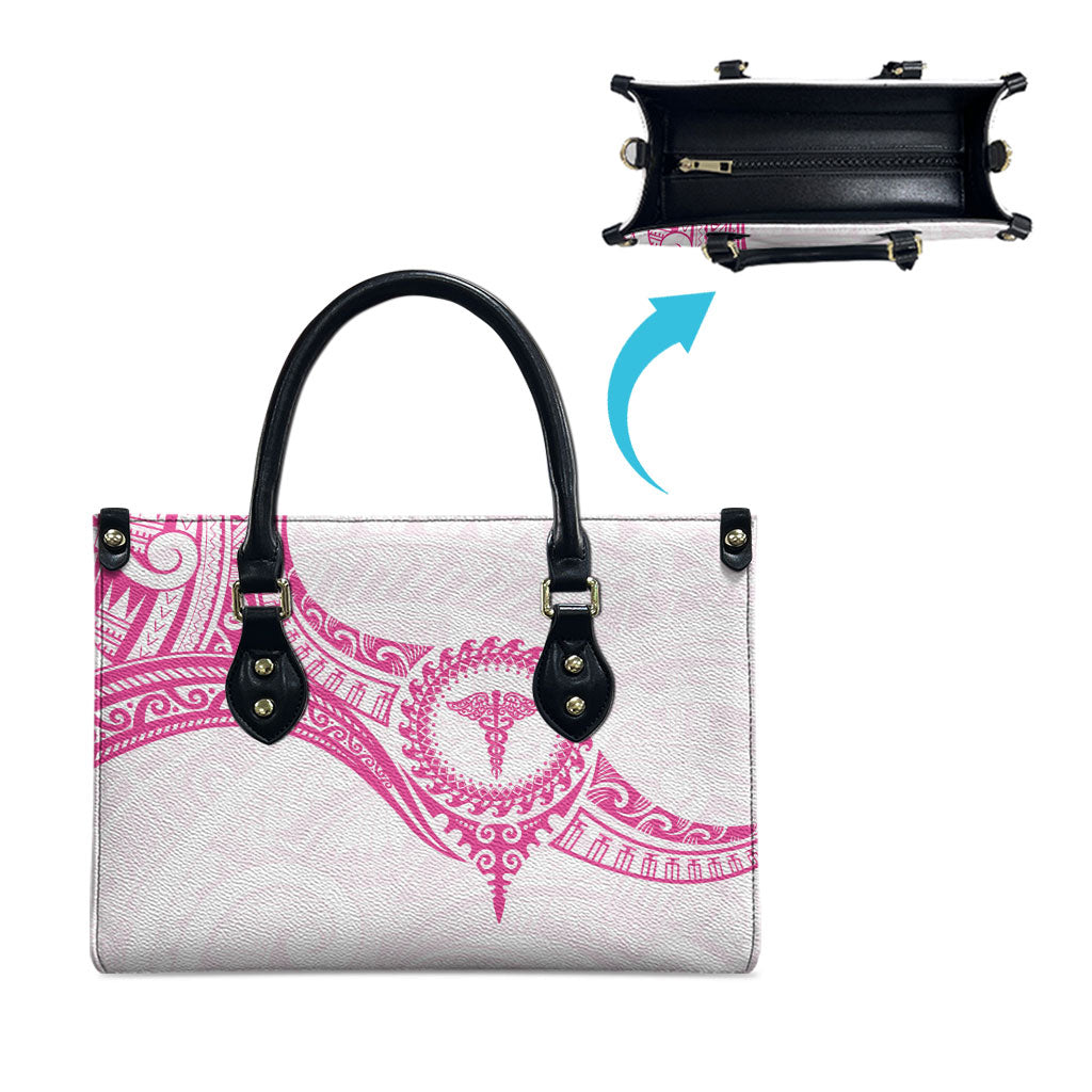 New Zealand Aotearoa Leather Bag Nurse Tribal Pink Version LT05 - Polynesian Pride