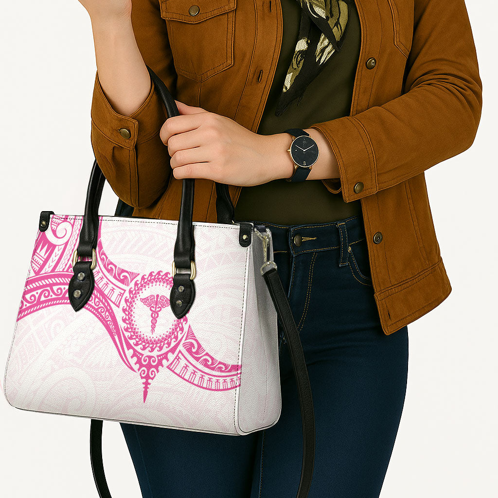 New Zealand Aotearoa Leather Bag Nurse Tribal Pink Version LT05 - Polynesian Pride