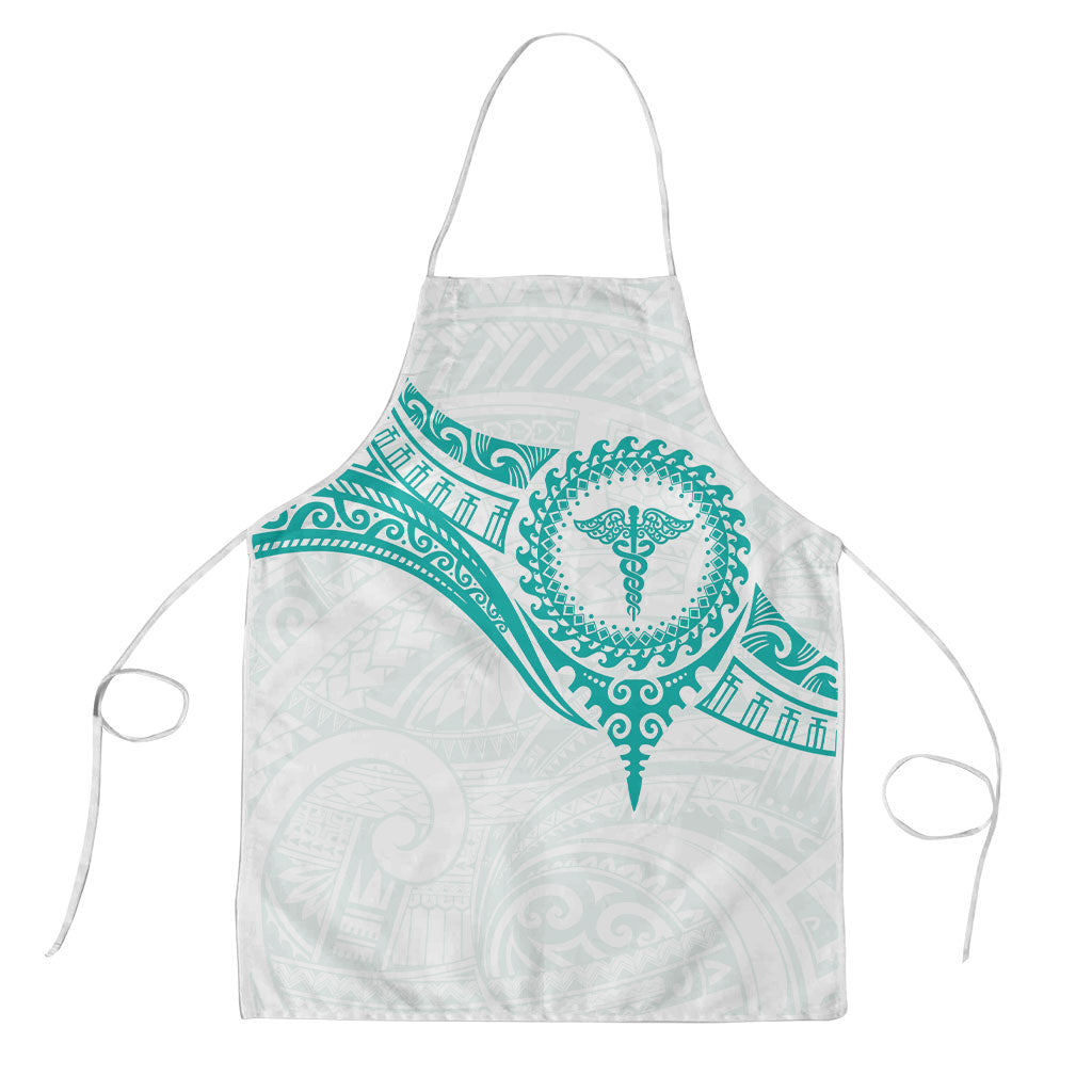 New Zealand Aotearoa Apron Nurse Tribal Teal Version LT05 Teal - Polynesian Pride