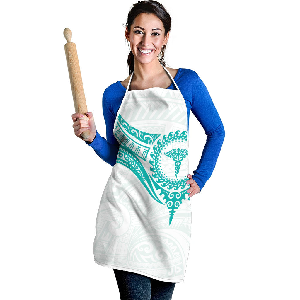 New Zealand Aotearoa Apron Nurse Tribal Teal Version LT05 - Polynesian Pride