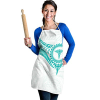 New Zealand Aotearoa Apron Nurse Tribal Teal Version LT05 - Polynesian Pride