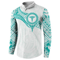 Personalised New Zealand Aotearoa Button Sweatshirt Nurse Tribal Teal Version LT05 - Polynesian Pride
