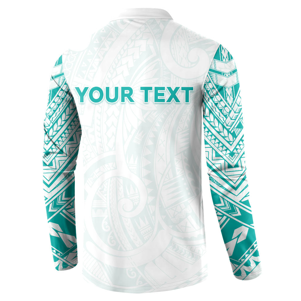 Personalised New Zealand Aotearoa Button Sweatshirt Nurse Tribal Teal Version LT05 - Polynesian Pride