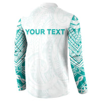 Personalised New Zealand Aotearoa Button Sweatshirt Nurse Tribal Teal Version LT05 - Polynesian Pride
