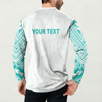 Personalised New Zealand Aotearoa Button Sweatshirt Nurse Tribal Teal Version LT05 - Polynesian Pride