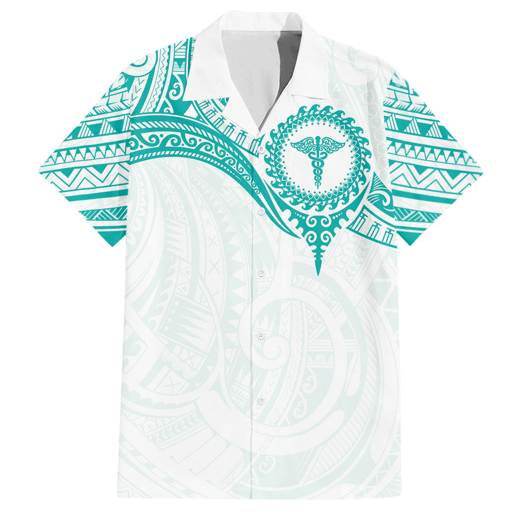 Personalised New Zealand Aotearoa Hawaiian Shirt Nurse Tribal Teal Version LT05 Teal - Polynesian Pride
